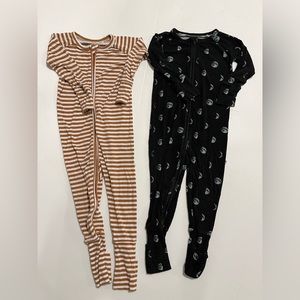 Lot of Two Brave Little Ones Zip Romper Jammies 18-24 M